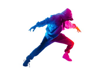 Dancing man isolated on transparent background