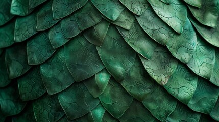 Green dragon scale pattern close-up - luxury background texture for wallpaper. - obrazy, fototapety, plakaty