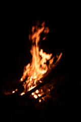 blur of fire in the dark