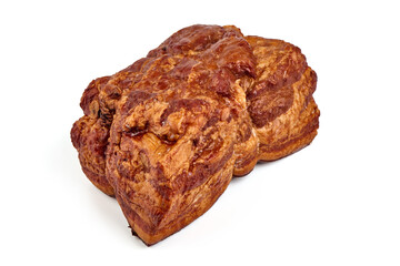 Cold smoked meat, isolated on white background.