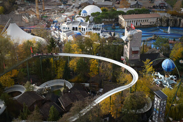Aerial view of Europa Park theme park, Rust Germany