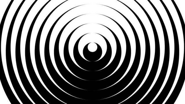 Black and White Spiral Tunnel Hypnotic Illusion Animation Background. High quality footage.