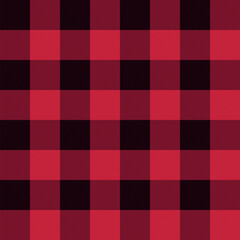 plaid flannel pattern, black and red checkered seamless repeatable texture, vector