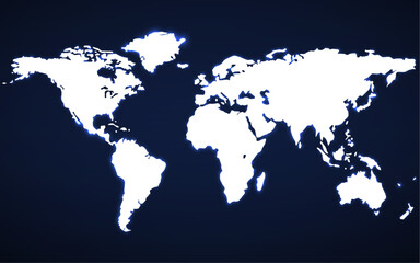Fototapeta na wymiar Abstract glowing world map. Technology image of globe. Graphic concept for your design