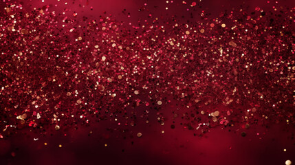 Krwisto czerwone rubinowe tło z farbą olejną i złotymi drobinkami - ekskluzywna bogato zdobiona tekstura 