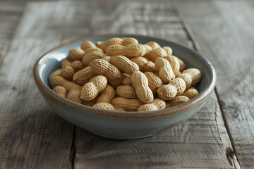 Peanuts in rustic bowl