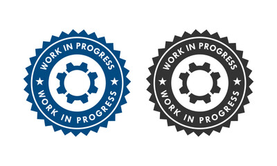 Work in progress design badge template illustration