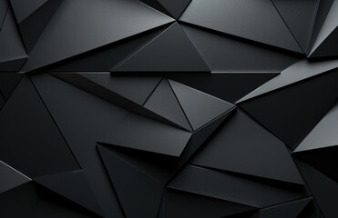 Composition with black geometric shapes, abstract background