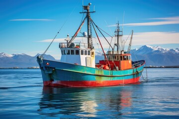 Fishing trawler encounters changing color water with temperature variations.