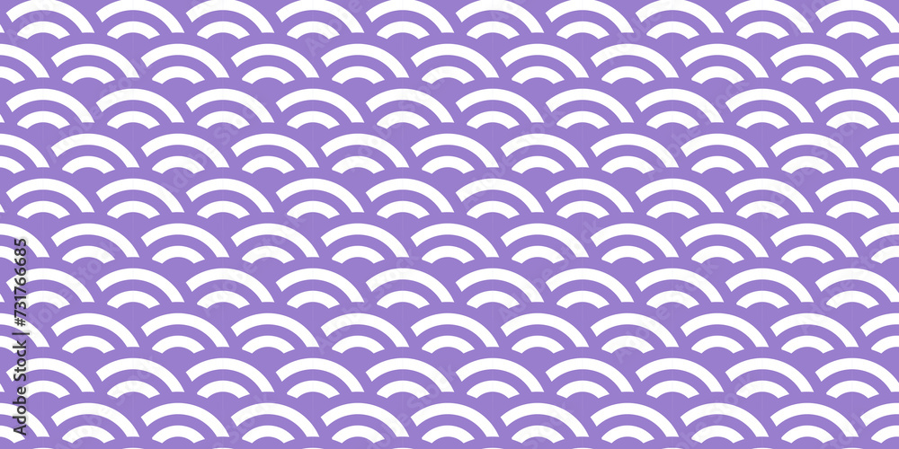 Poster soft lilac semicircles pattern, a delicate and seamless pattern of soft lilac semicircles on a pale 