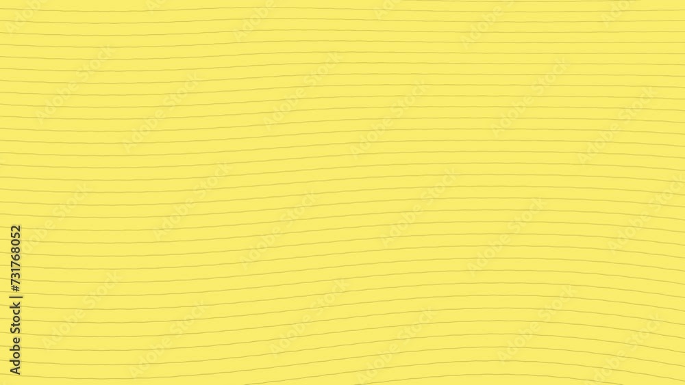 Poster Abstract motion background with wavy lines. Loopable 4k animated video. Lines flowing on yellow background.