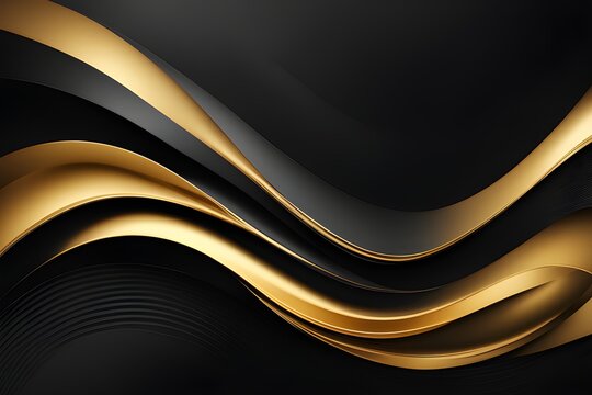 abstract black and golden waves luxury background 