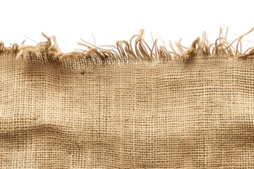 Burlap texture. A piece of torn burlap on transparent background