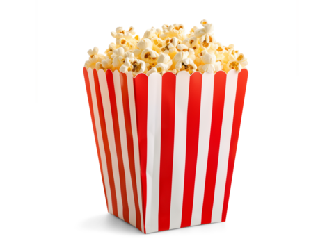 Popcorn bucket isolated on transparent or white background, png