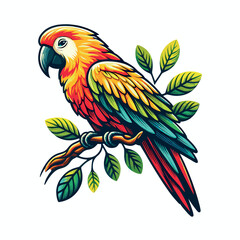 Obraz premium Vector parrot bird gradient colorful logo design, Generative Ai