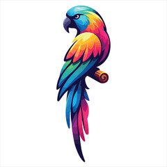 Obraz premium Vector parrot bird gradient colorful logo design, Generative Ai