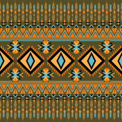 Ethnic abstract ikat art. Seamless pattern in tribal, folk embroidery, and Mexican style TRADITIONAL INDIAN .