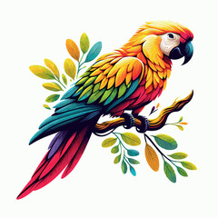 Vector parrot bird gradient colorful logo design, Generative Ai