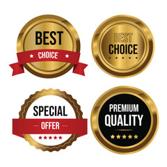 Set of quality badges and labels. Best choice label, premium quality, special offer vector illustration