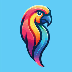 Vector parrot bird gradient colorful logo design, Generative Ai
