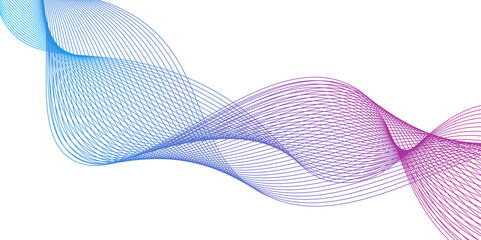 Abstract backdrop with colorful wave gradient lines on white background.Rainbow ribbon wave on white background. Vector illustration.wave design. Vector illustration,	