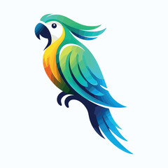 Fototapeta premium Vector parrot bird gradient colorful logo design, Generative Ai