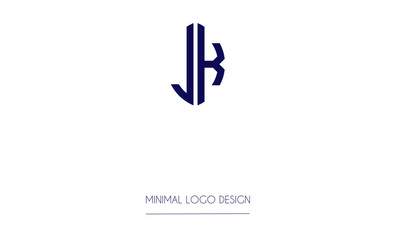 JK or KJ Minimal Logo Design Vector Art Illustration