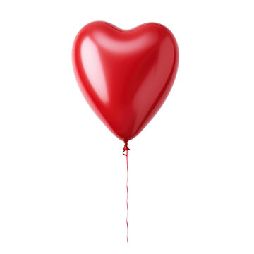 Red heart shape balloons isolated on white background