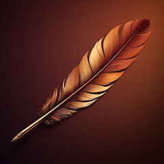 feather on black background