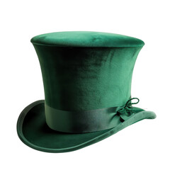 Green top hat Isolated on White or Transparent Background