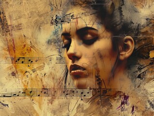 Collage music concept creative poster
