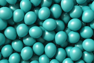 Turquoise balloon texture. Background of many turquoise balloons