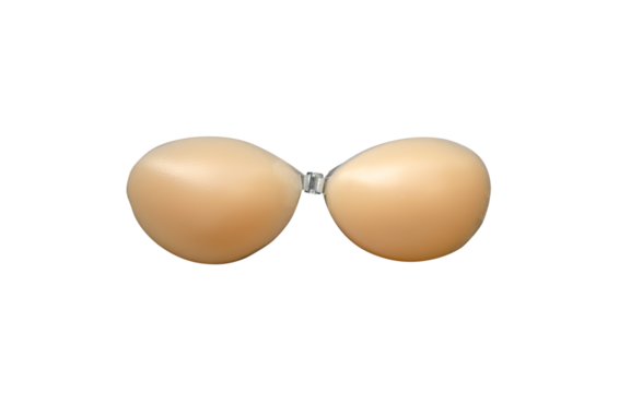 Silicone bra covers the breasts only for women nipples. on transparent background