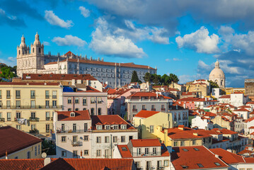Fototapeta na wymiar skyline of alfama district, the oldest neighborhood of Lisbon in Portugal