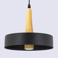 Modern black pendant lamp isolated on the white background