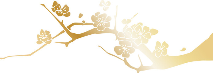 Chinese style retro golden plum blossom