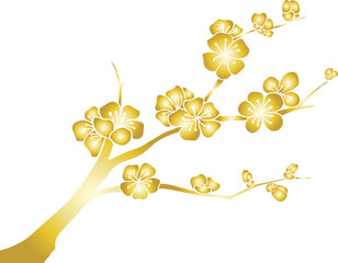 Chinese style retro golden plum blossom