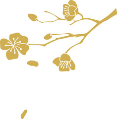 Chinese style retro golden plum blossom
