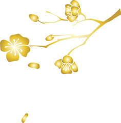 Chinese style retro golden plum blossom
