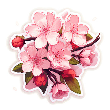 cherry blossom branch illustration 