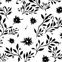 floral seamless pattern, pattern, flower pattern, geometric pattern, diagonal pattern, floral, flower, seamless, design, ornament, vector, decoration, art, wallpaper, leaf, illustration, black, style,