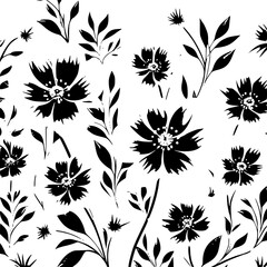 Fototapeta premium floral seamless pattern, pattern, flower pattern, geometric pattern, diagonal pattern, floral, flower, seamless, design, ornament, vector, decoration, art, wallpaper, leaf, illustration, black, style,