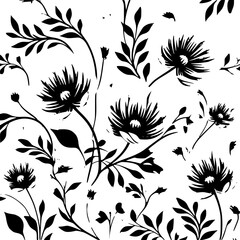 floral seamless pattern, pattern, flower pattern, geometric pattern, diagonal pattern, floral, flower, seamless, design, ornament, vector, decoration, art, wallpaper, leaf, illustration, black, style,