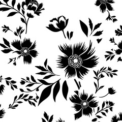 floral seamless pattern, pattern, flower pattern, geometric pattern, diagonal pattern, floral, flower, seamless, design, ornament, vector, decoration, art, wallpaper, leaf, illustration, black, style,