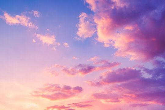 The beautiful red sky and clouds before sunset. Natural background.