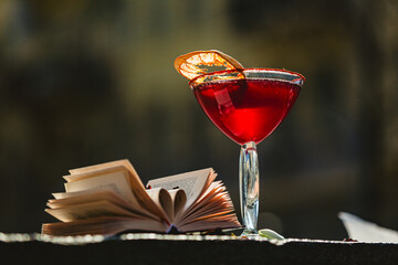 Strawberry margarita cocktail. Shallow dof