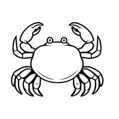 Fototapeta premium Crab Icon SVG Black And White Illustration Art Generative AI.