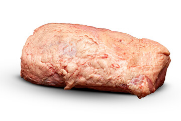 coxão mole, whole meat steak isolated on a white background