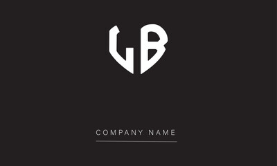 LB or BL Minimal Logo Design Vector Art Illustration 