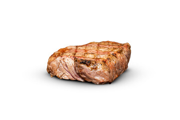 grilled steak isolated on white background